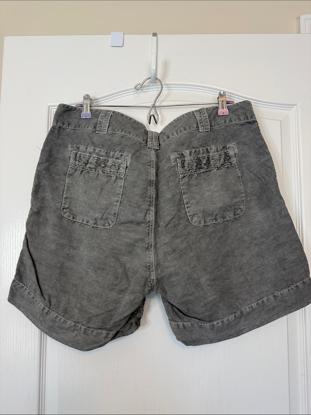 Sundance Linen / Cotton Blend Utility Shorts Gray Size 16 - Picture 6 of 13